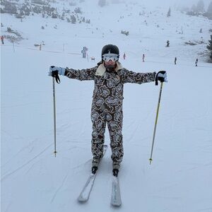 Burton Brown and blue paisley ski set